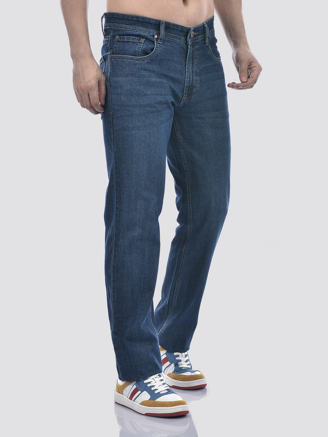 Numero Uno Men Solid Dark Blue Jeans